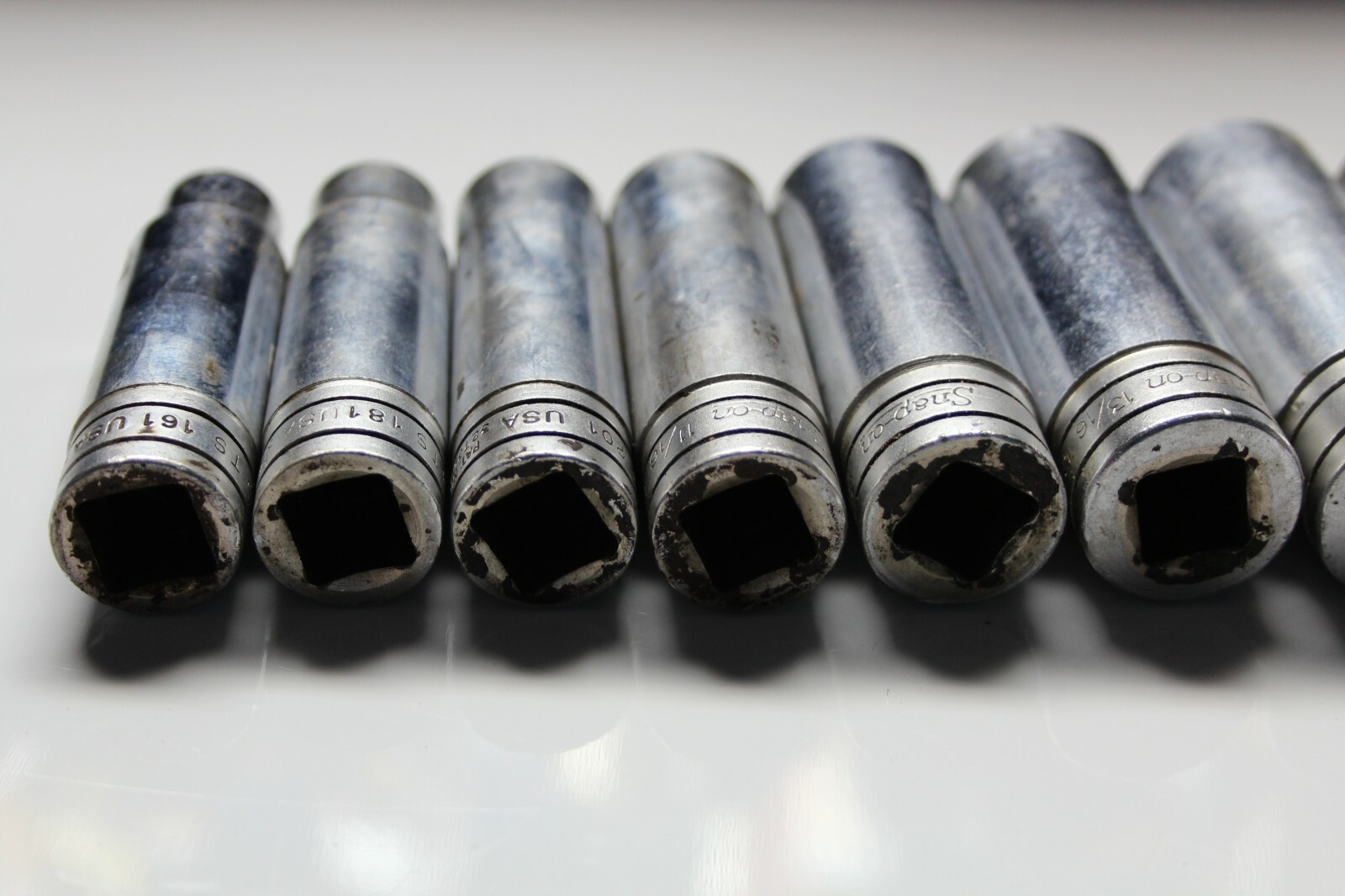 SNAP-ON TOOLS 1/2″ Drive 6-Point SAE Deep Socket Set (1/2″-1-1/8″) 11pc USA