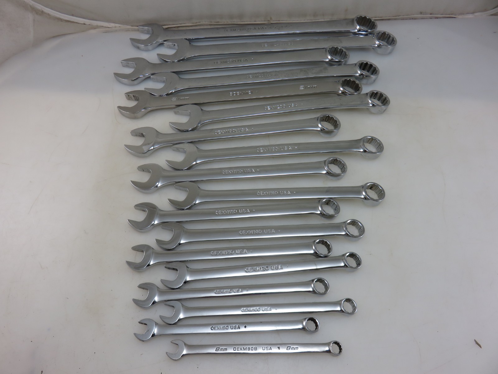 Snap-On METRIC OEXM Series Combination Wrench 18pc Set 8mm-24mm + 26mm