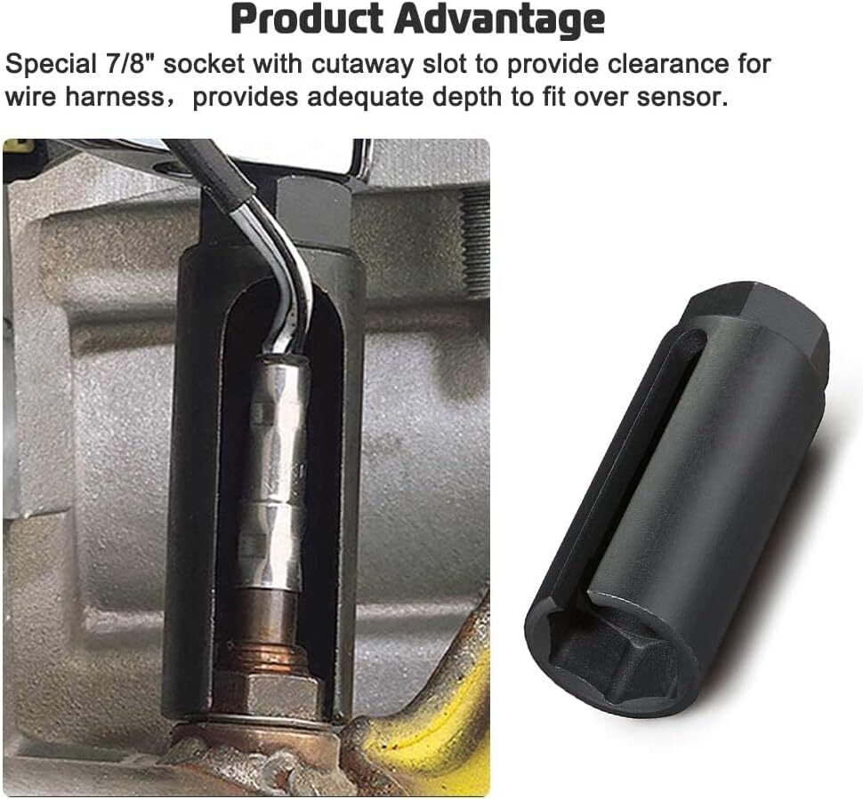 Oxygen Sensor Socket with Side Wire Cutout 3/8″ Inch Drive x 7/8″ (22mm) fits