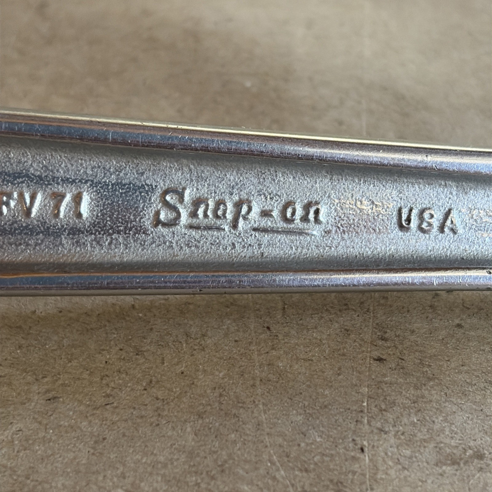 Vintage Snap-On FV71 3/8″ Drive Flat Chrome Ratchet 6″ Long