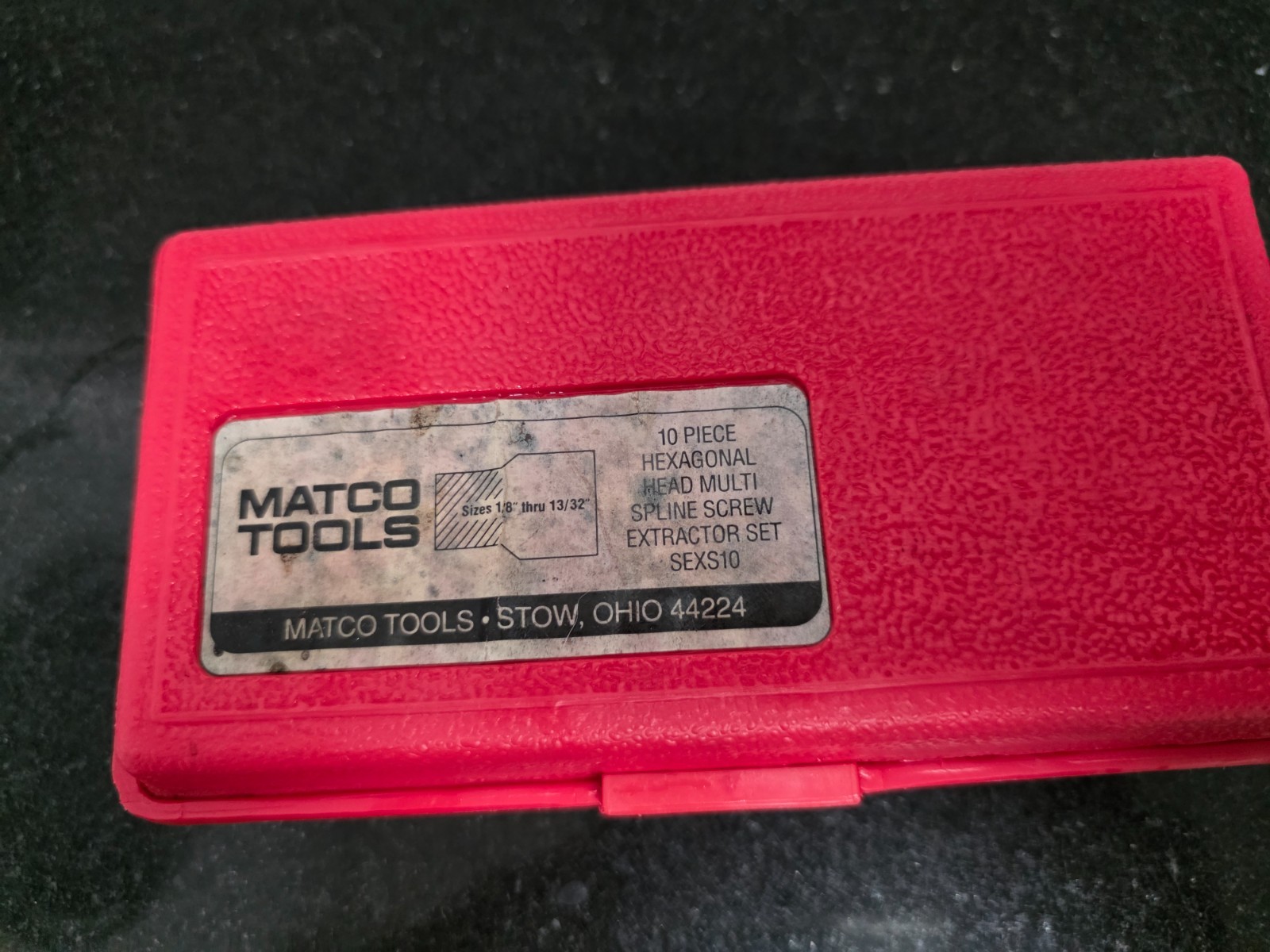 Matco Tools SEXS10 10 piece Hexagonal Head Multi Spline Screw Extractor Set