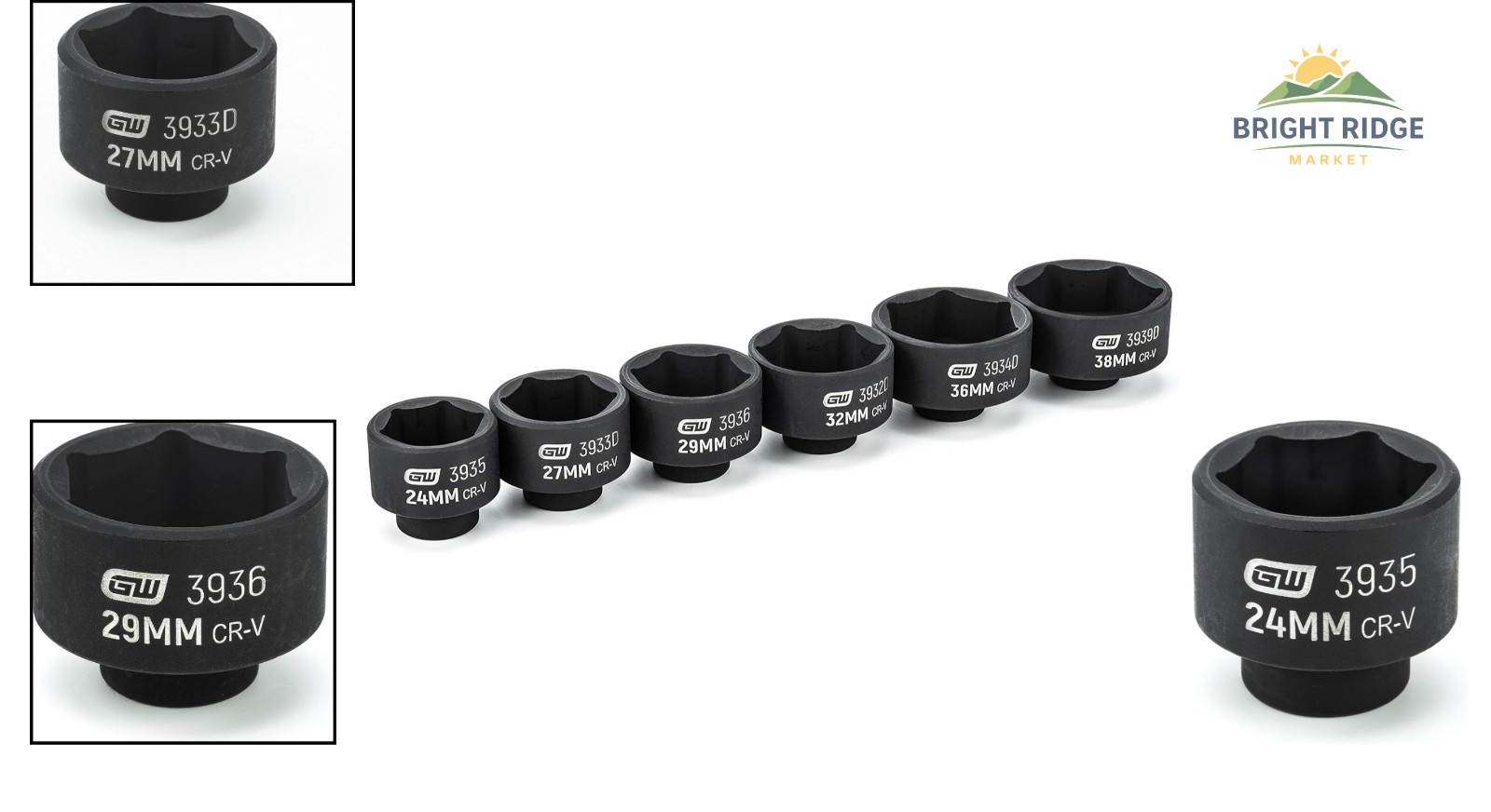 Automotive Accessories: 6-Piece Socket Set with Corrosion-Resistant Finish