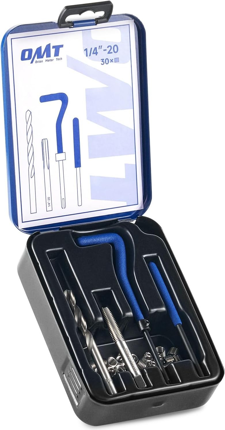 «Complete 1/4″»-20 Helicoil Thread Repair Kit – 30 Inserts, HSS Drill Bit Includ