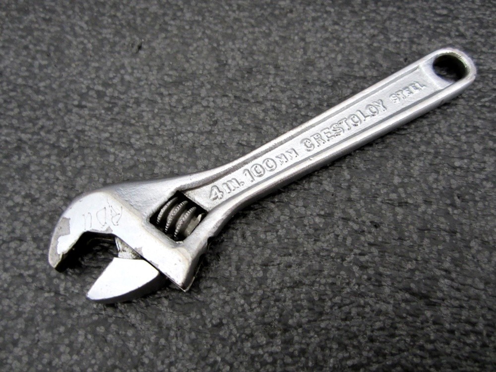 Vintage Crescent 4″ Adjustable Wrench Crestoloy Made in USA