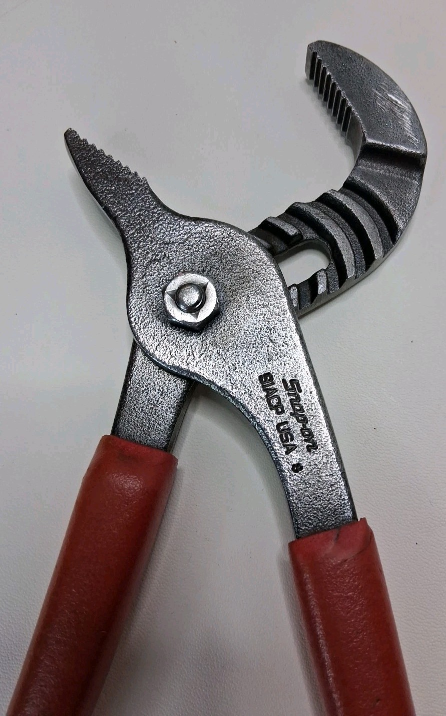SNAP ON 91ACP 9″ Slip Joint Pliers USA Red Handle Adjustable Channel Lock