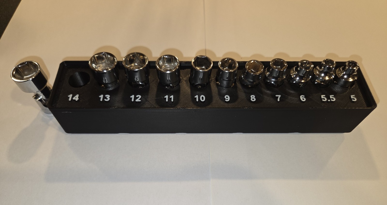 METRIC GRIDFINITY 5X1 ORGANIZER FOR- ICON 1/4″ METRIC SHALLOW SWIVAL SOCKETS