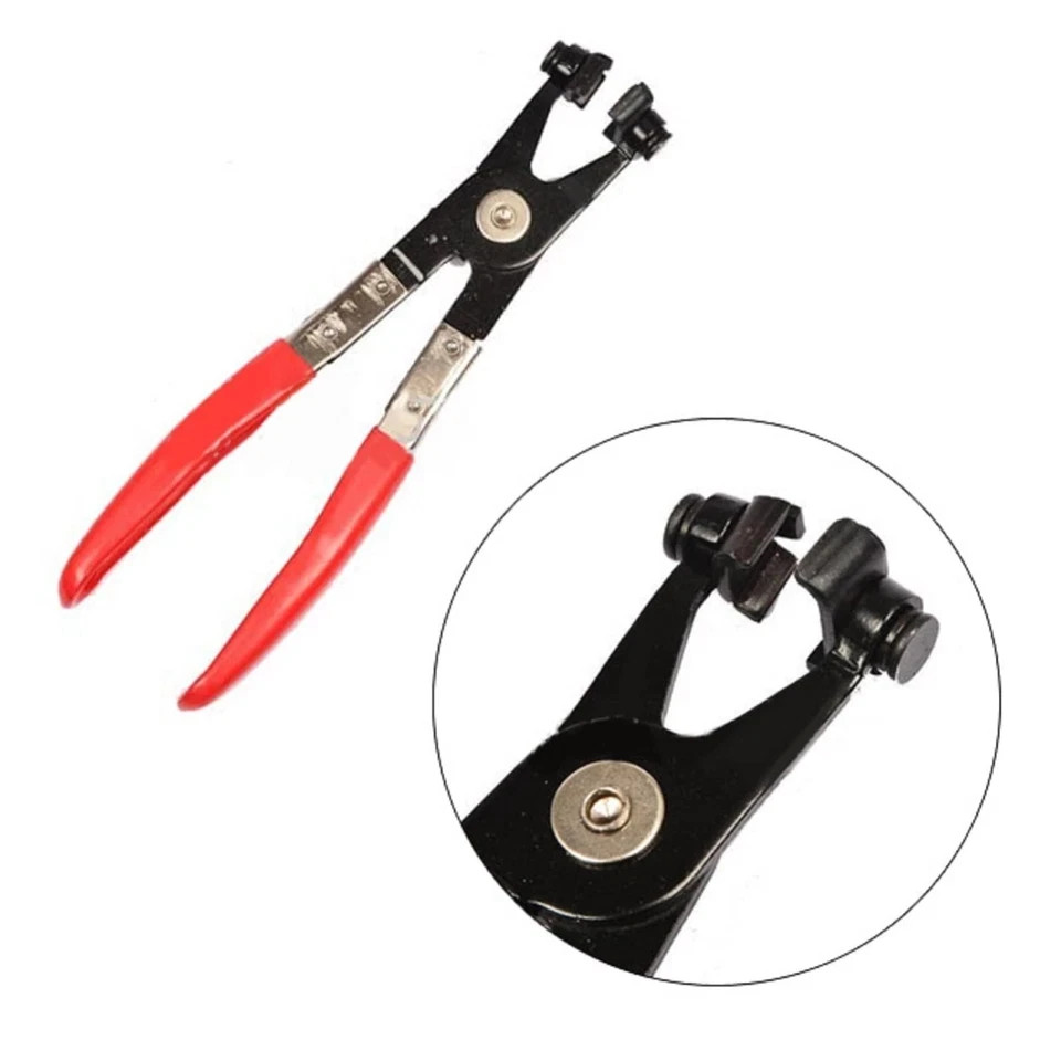 Automotive Flexible Hose Clamp Clip Pliers Set Swivel Jaw Flat Angled Band Tool
