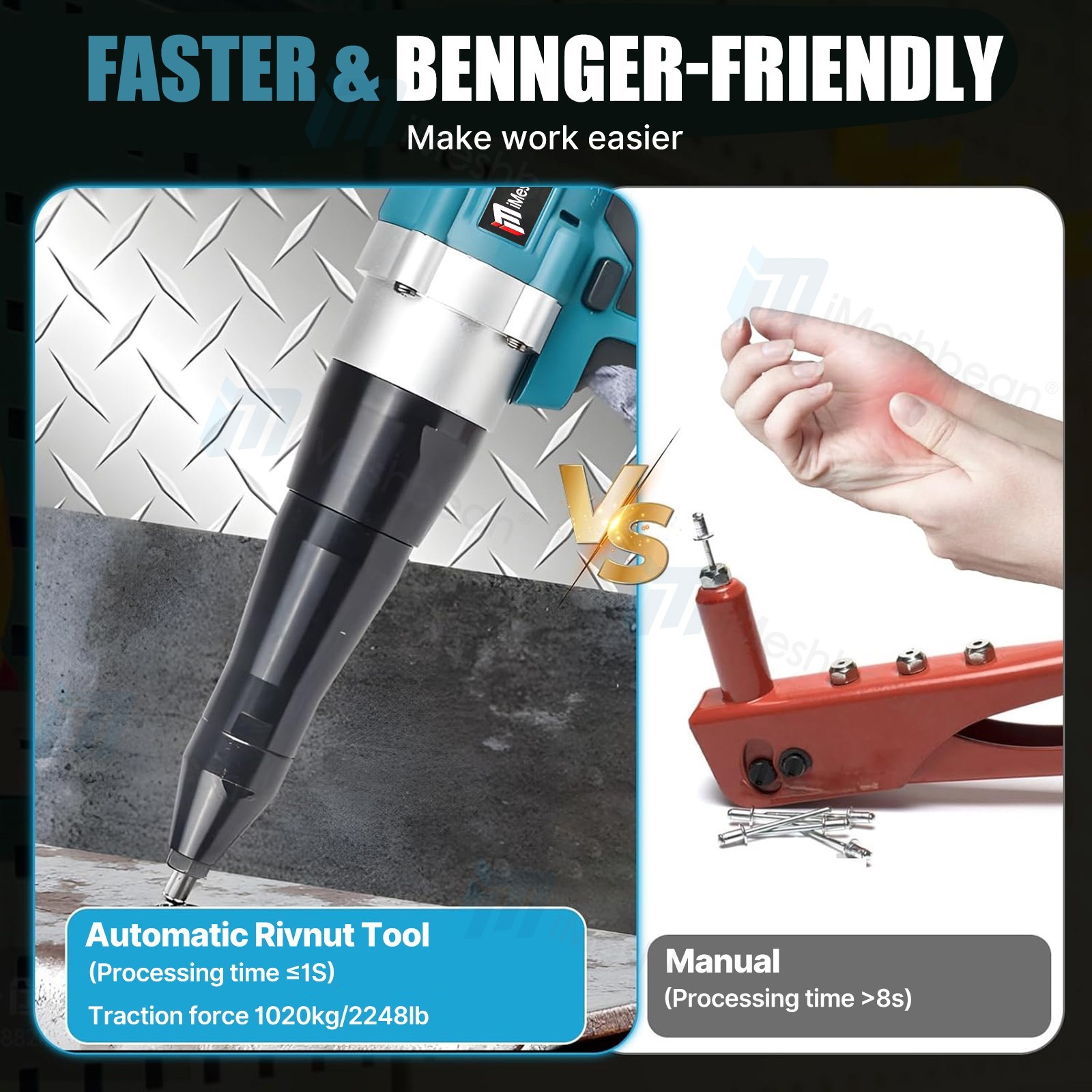 Cordless Rivet Gun 5.5Ah Battery Automatic Electric POP Blind Riveting Riveter