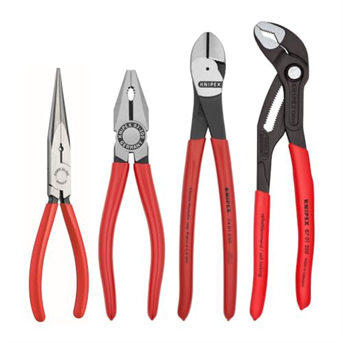 KNIPEX 9K008094US 4 Piece Pliers Set Cobra Diagonal Long Nose Combo