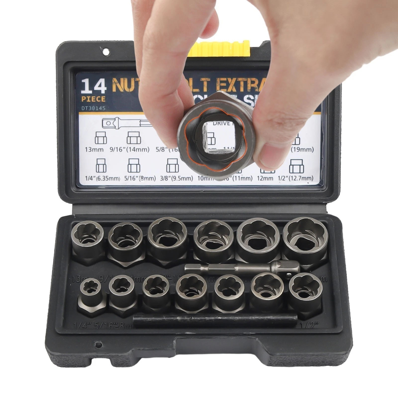 15 Pcs Nut & Bolt Extractor Kit,of Bolt Removal Tool Set, Extractor Socket Tool