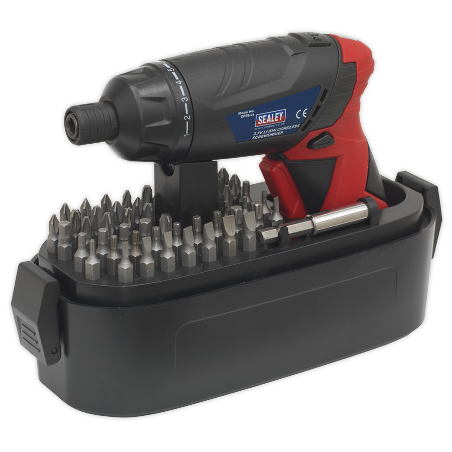 STP23 Sealey CP36S Cordless Screwdriver Set 53pc 3.6V Lithium-ion