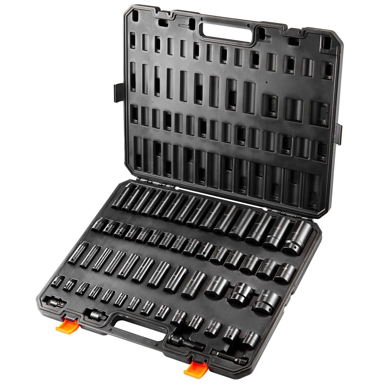 Uimoso 59-Piece Impact Socket Set with 6-Point Design, 3/8″ & 1/2″ Drive