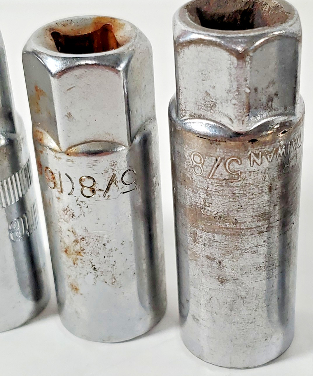 Lot Of 5 Spark Plug Sockets 3- 5/8″, 19mm, 21mm – 6 & 1 12pt