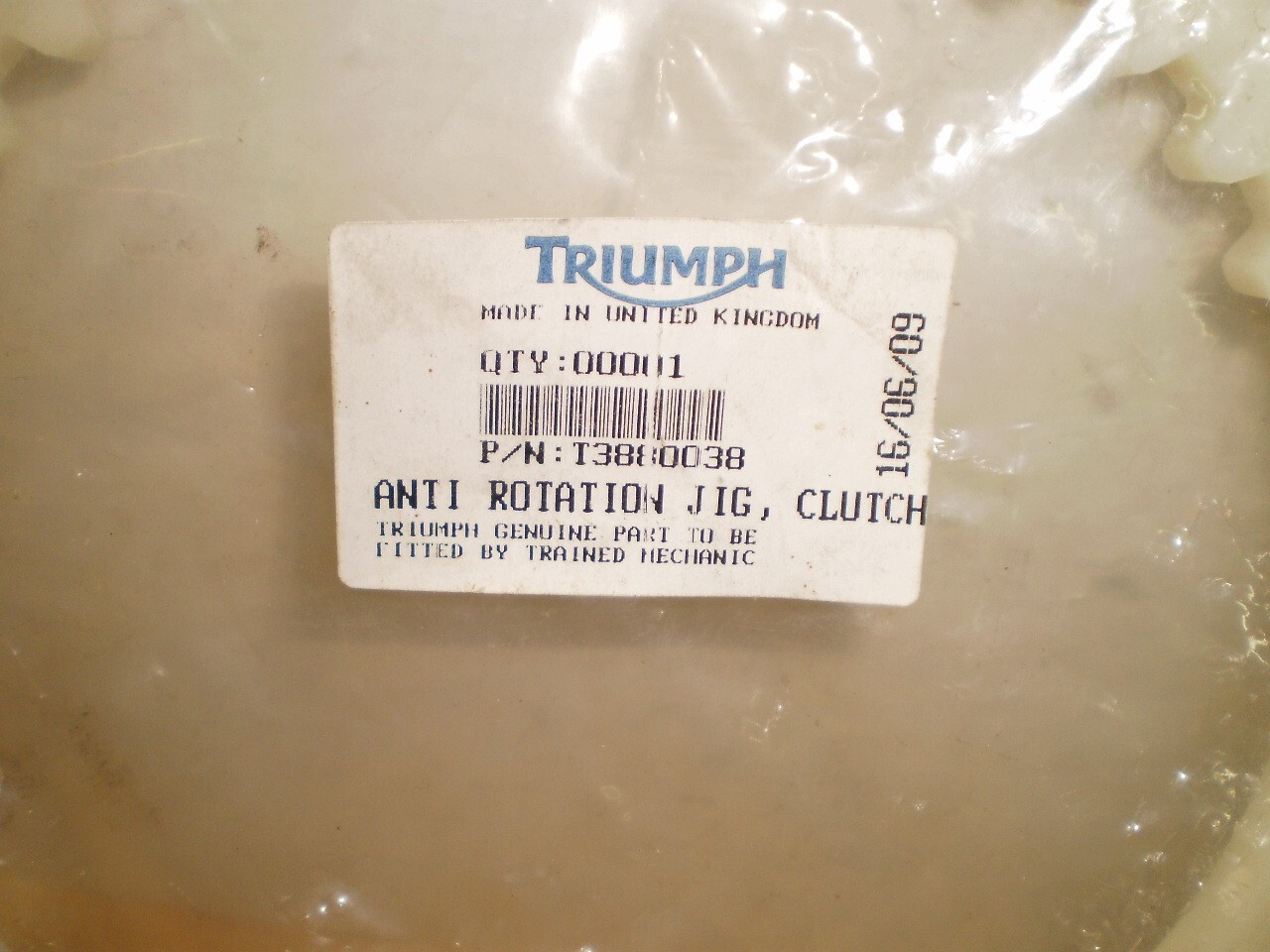 Triumph Motorcycle Special Tool, T3880038 Clutch Anti Rotation Jig, T-Bird 1600.