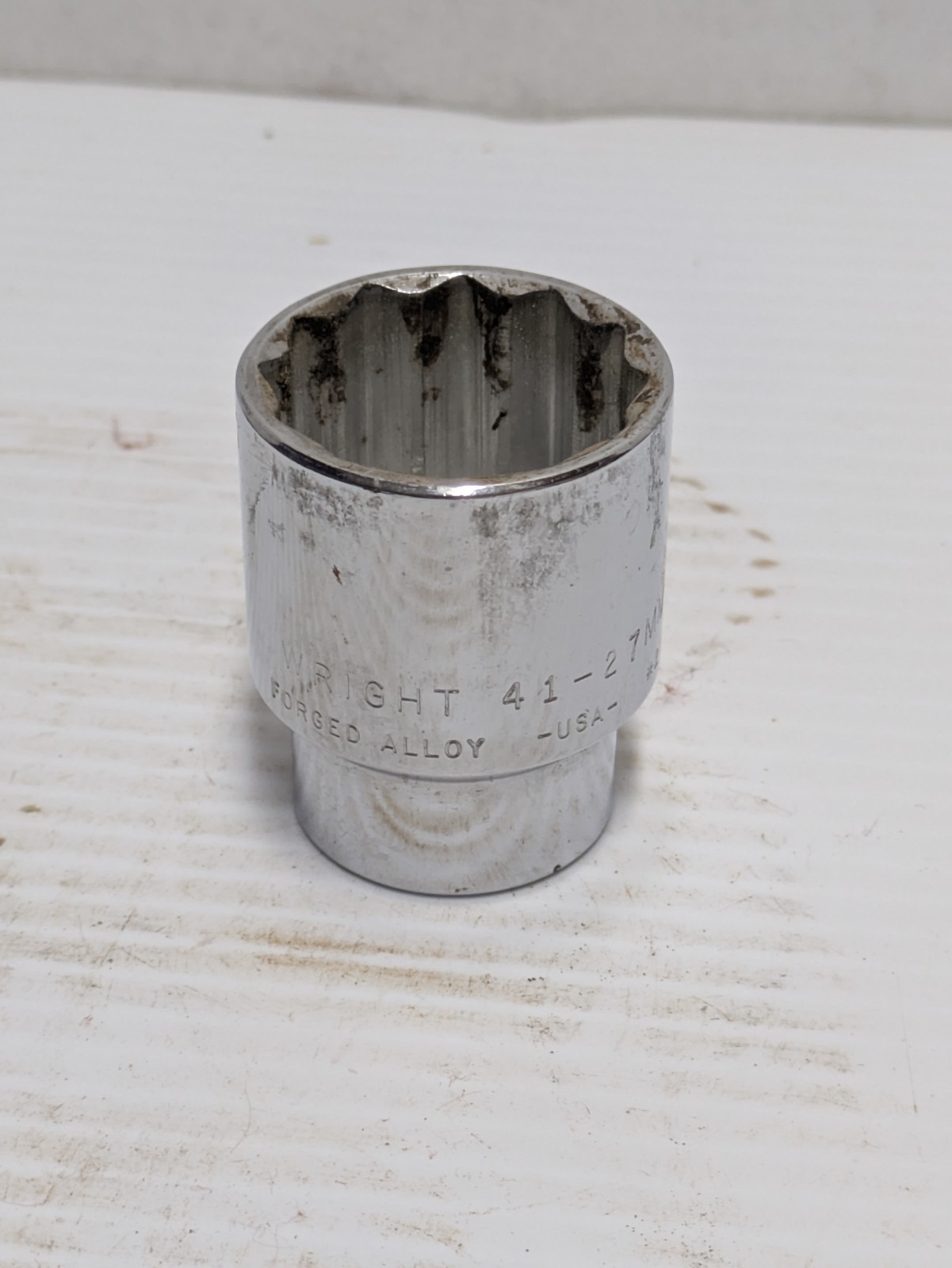 Wright Tool 41-27mm 1/2 Inch Drive 27mm 12 Pt Chrome Metric Socket