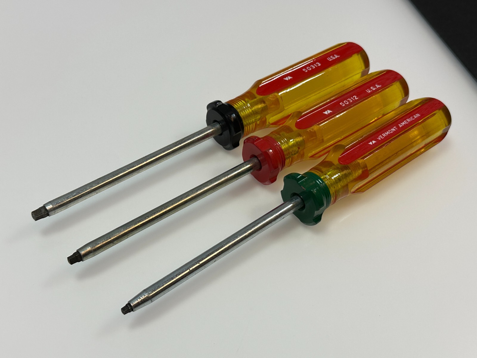 Vermont American USA 3pc #1 #2 #3 Square Recess Screwdriver Set (NEW Old Stock)