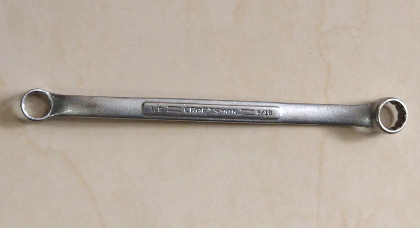 CRAFTSMAN TOOLS USA V, 1/2″ x 9/16″ DBL OFFSET BOX WRENCH, 8.6″ LONG, 12 POINT.