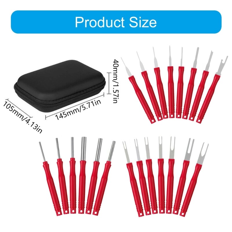 21Pcs Car Terminals Pin Removal Tool Set Stainless Steel ABS Wire Connector