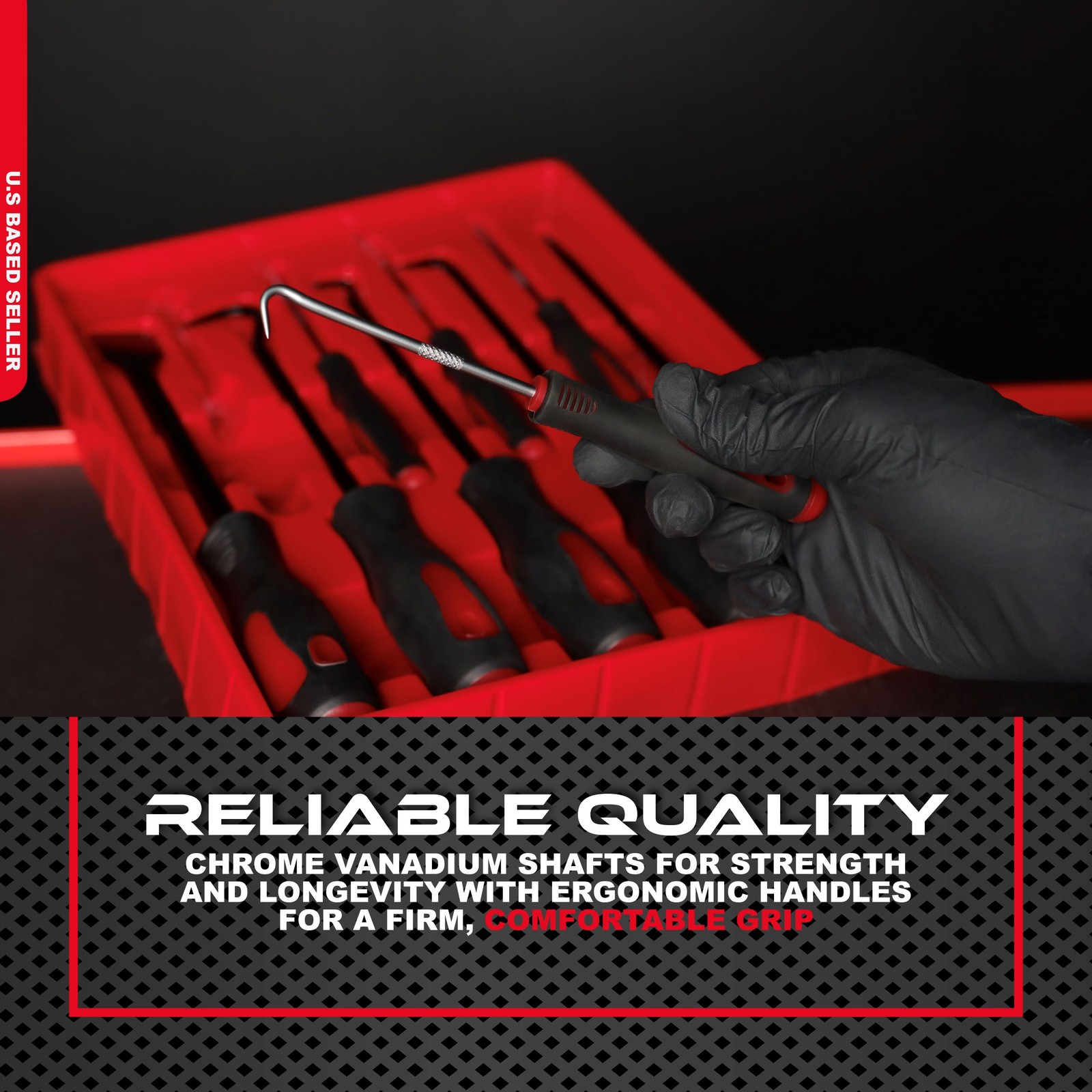 ABN Precision Scraper Hook and Pick 9-Piece Set 6.5” Inch and 10” Inch Tools