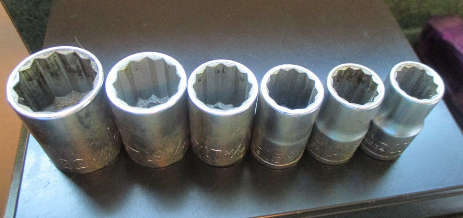 Craftsman 6 pc 1/2” Dr 12 Pt Socket Set Metric 22 19 17 15 14 13 – V- Series