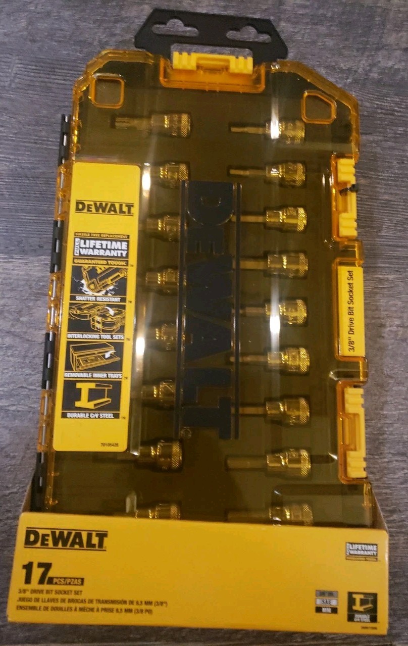 DEWALT 3/8″ Drive Bit Socket Set with Case (17-Piece) WMT73806 NEW in Case