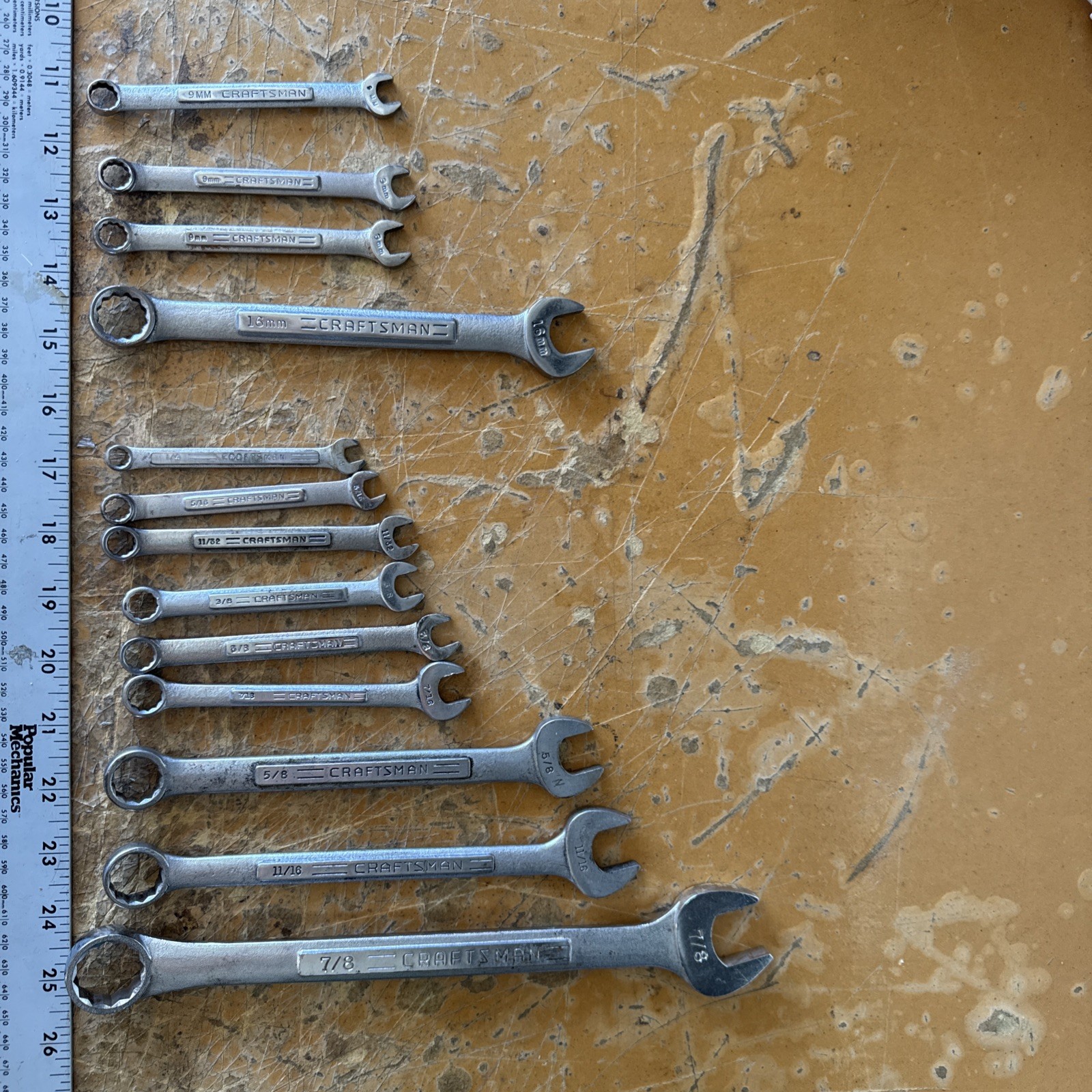 Craftsman Combination Wrench Lot SAE & Metric | Mixed Sizes | USA Made | Used