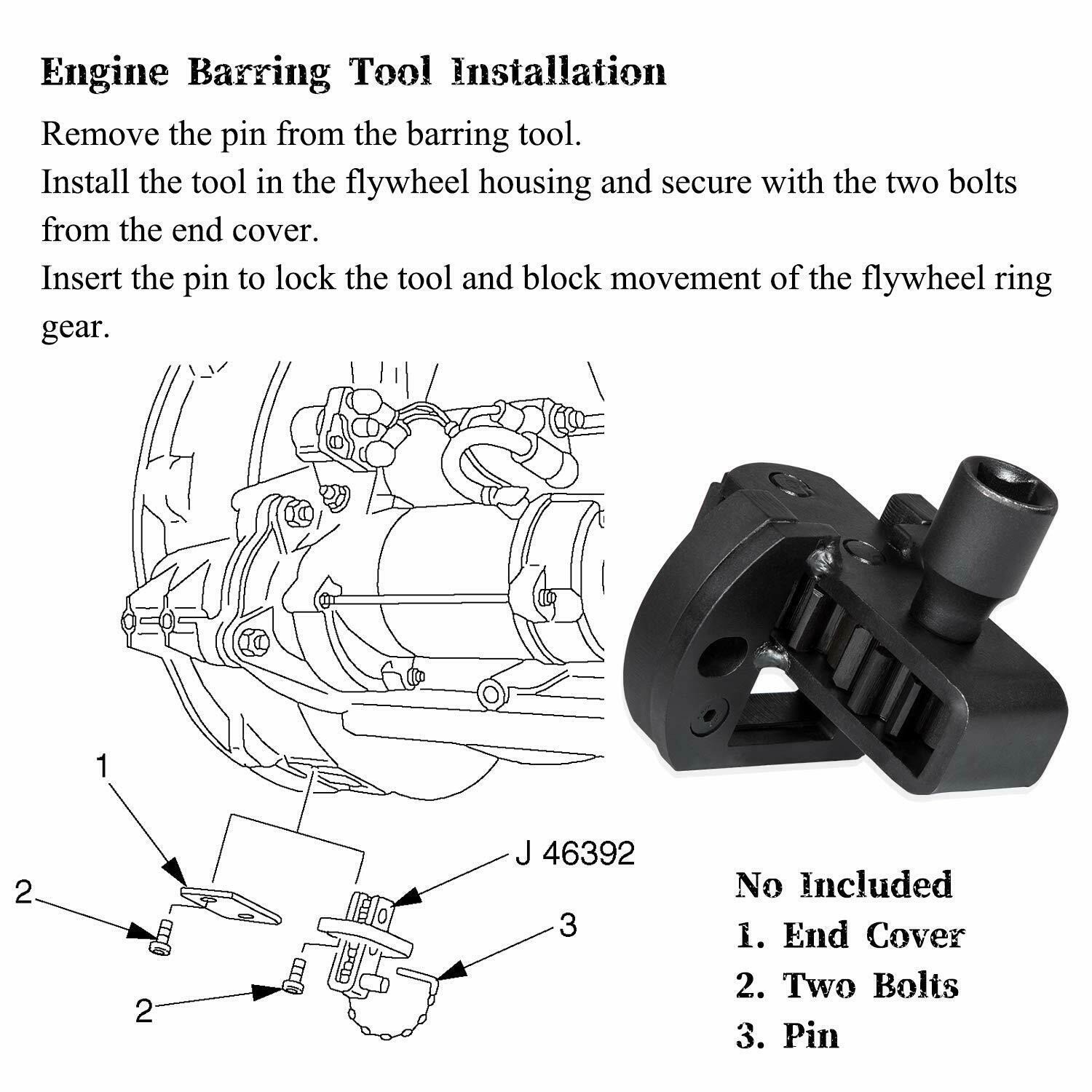 W470589046300 J-46392 Engine Barring Tool for Detroit Diesel DD13 DD15 DD16
