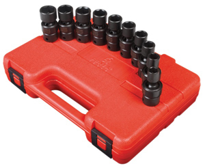 Sunex Tools 3657 10 Piece 3/8″ Drive Swivel Impact Socket Set 10-19Mm