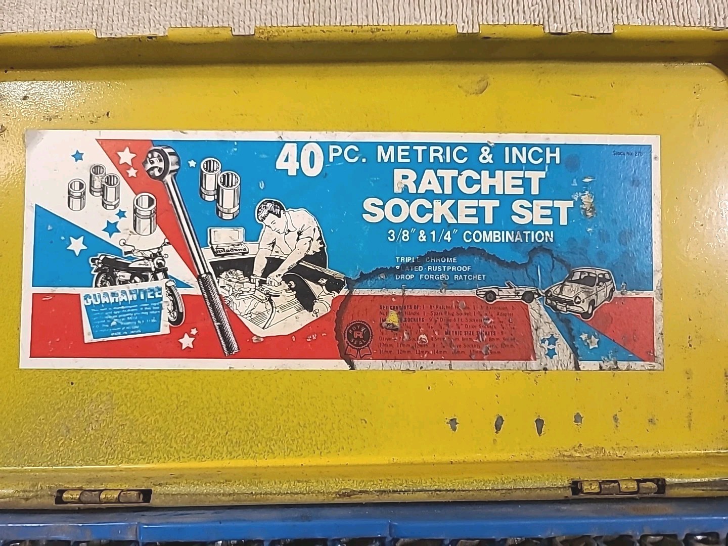 Royal Tools 40 Piece SAE & Metric Ratchet Socket Vtg Tool Set No 275 & S-K TOOL