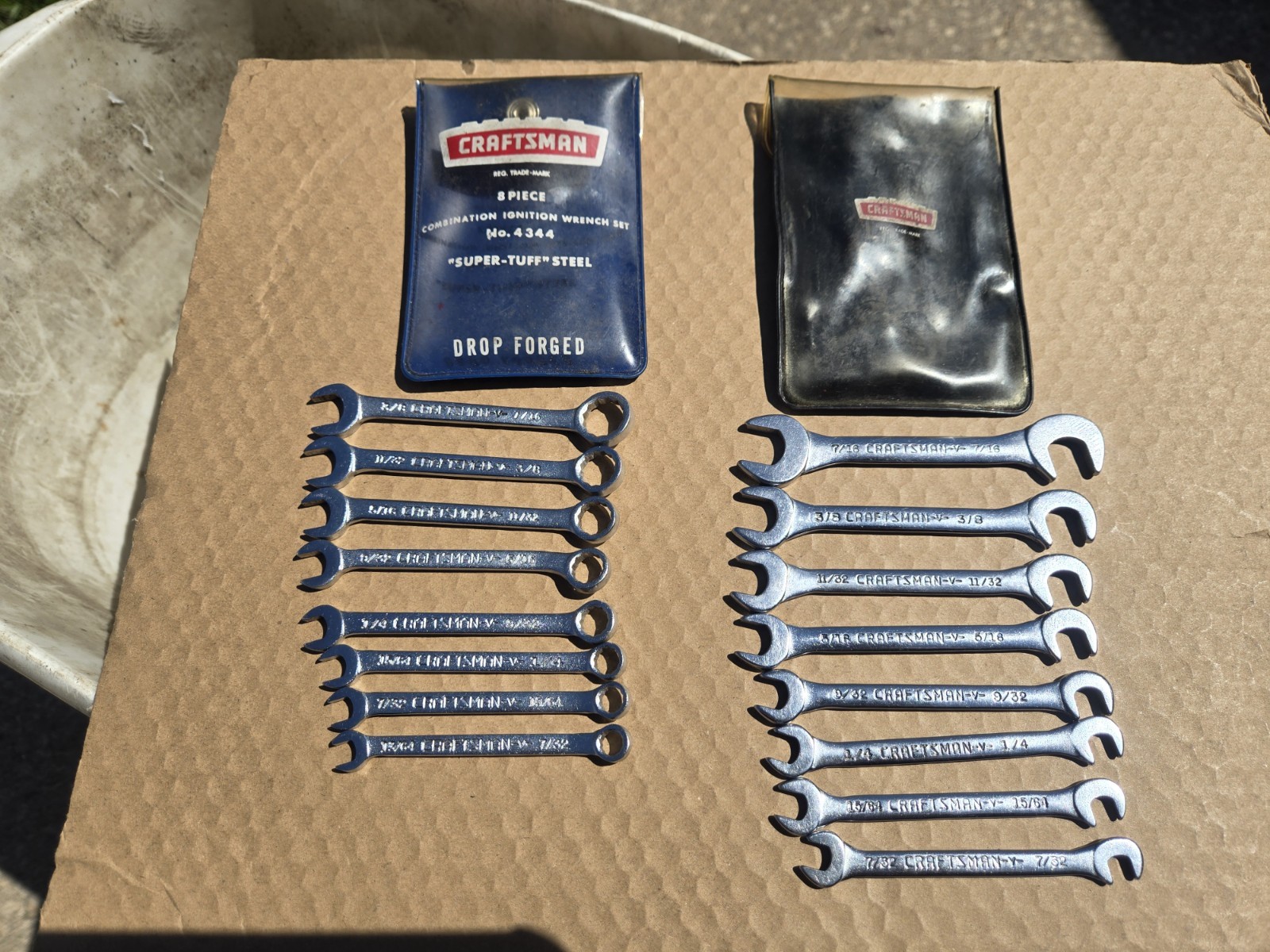 Two Craftsman 8pc Ignition Wrench Sets 9_4344 9_4306 Made in USA SAE SET 4344