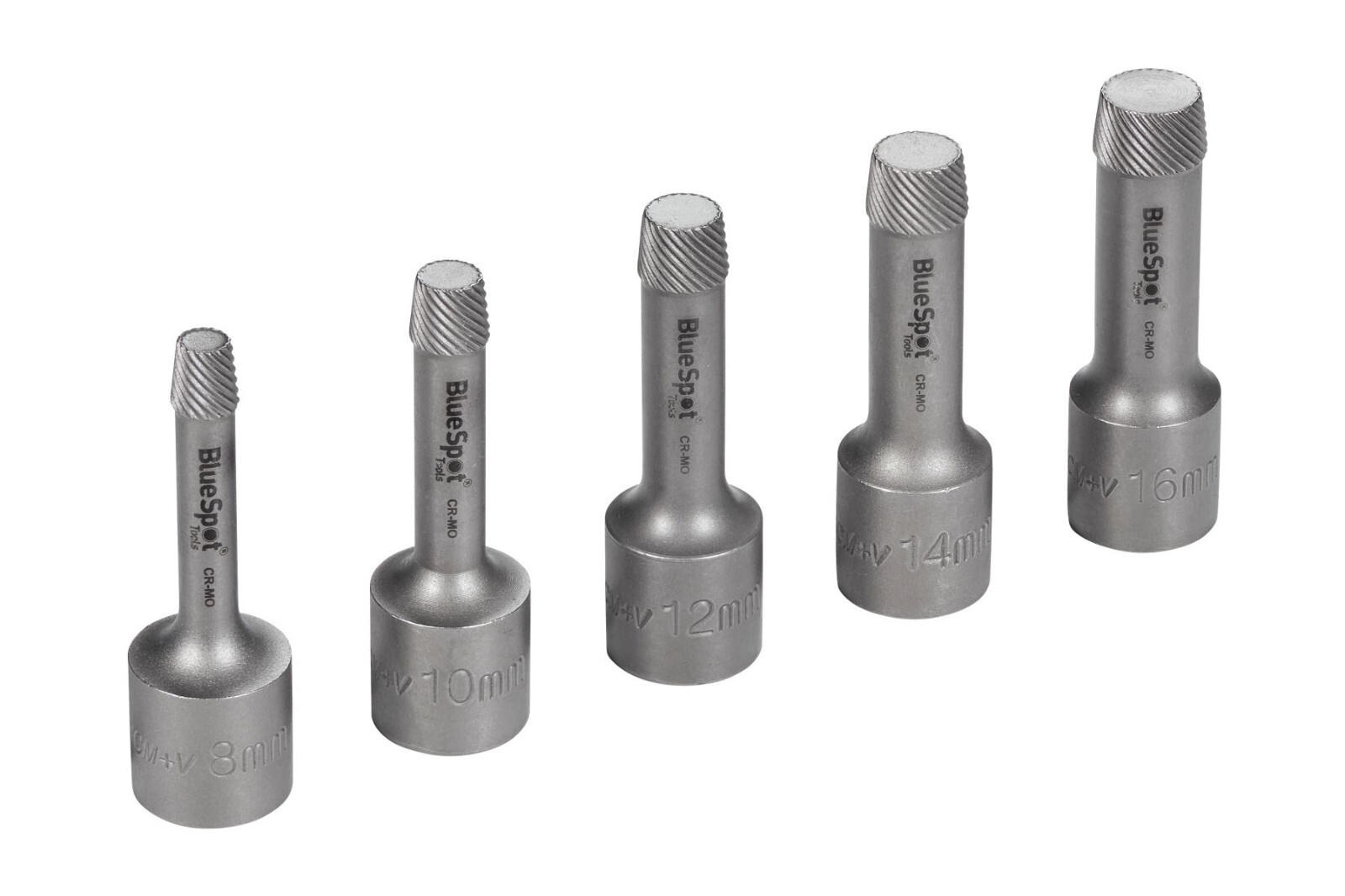 Blue Spot Tools Tapered Spiral Screw & Nut Extractor 1/2»D Socket 8 – 16mm