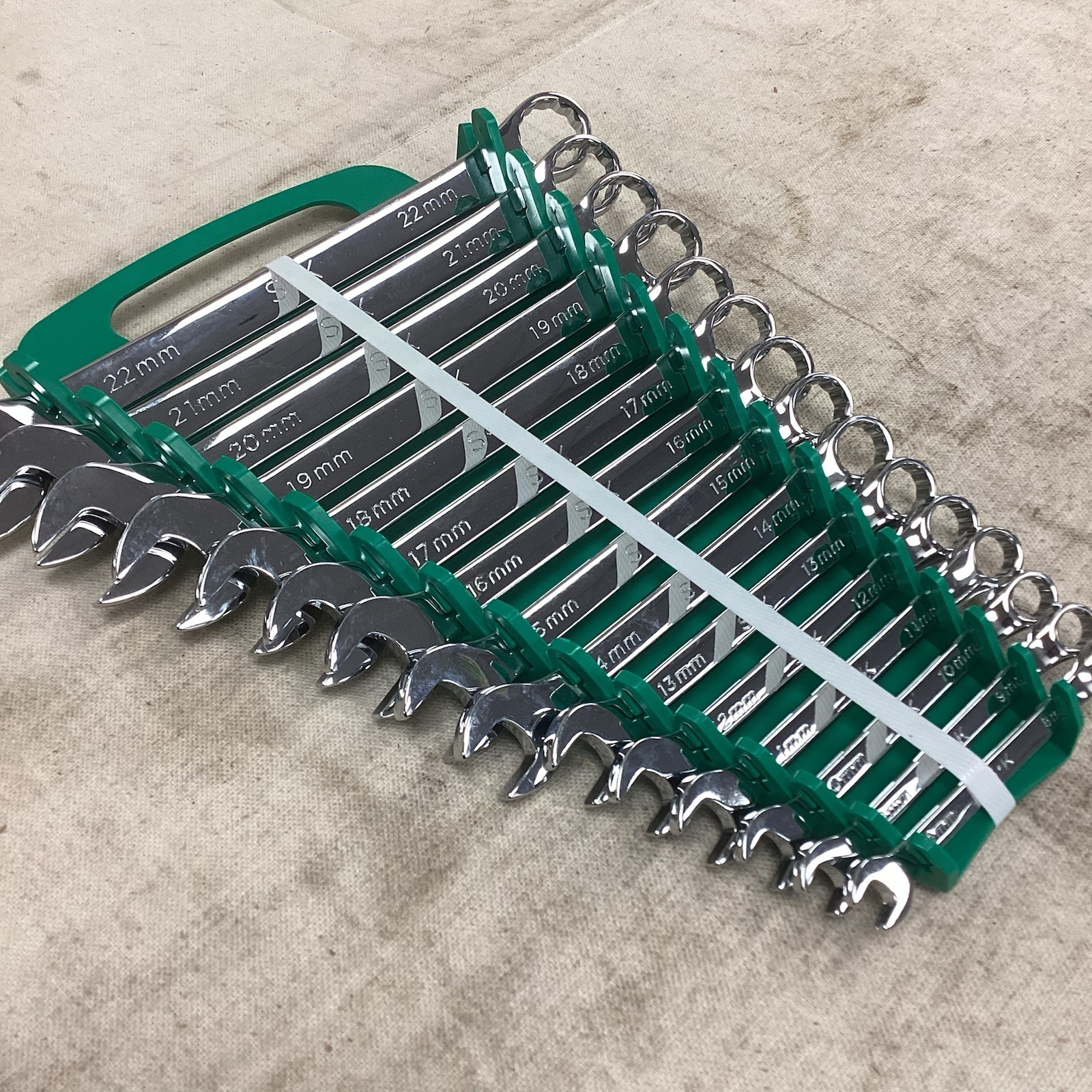 SK PROFESSIONAL TOOLS 86265 Combination Wrench Set 15 Tools 15° Offset Angle