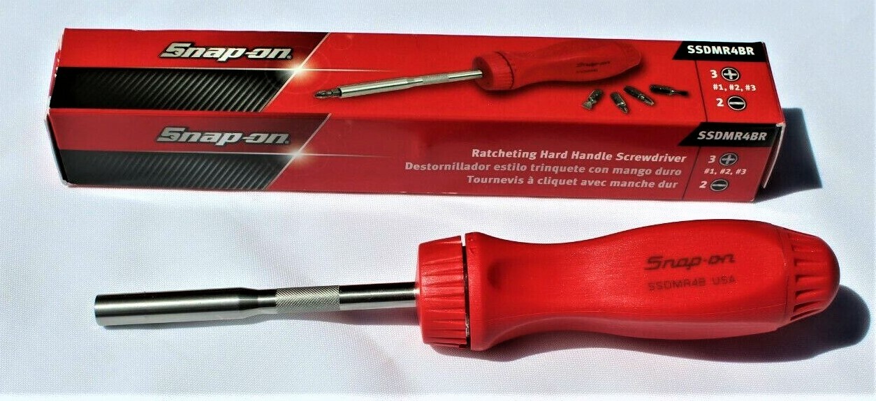 NEW Snap-on RED Ratcheting Screwdriver SSDMR4BR *RED HARD HANDLE* NEW IN BOX!