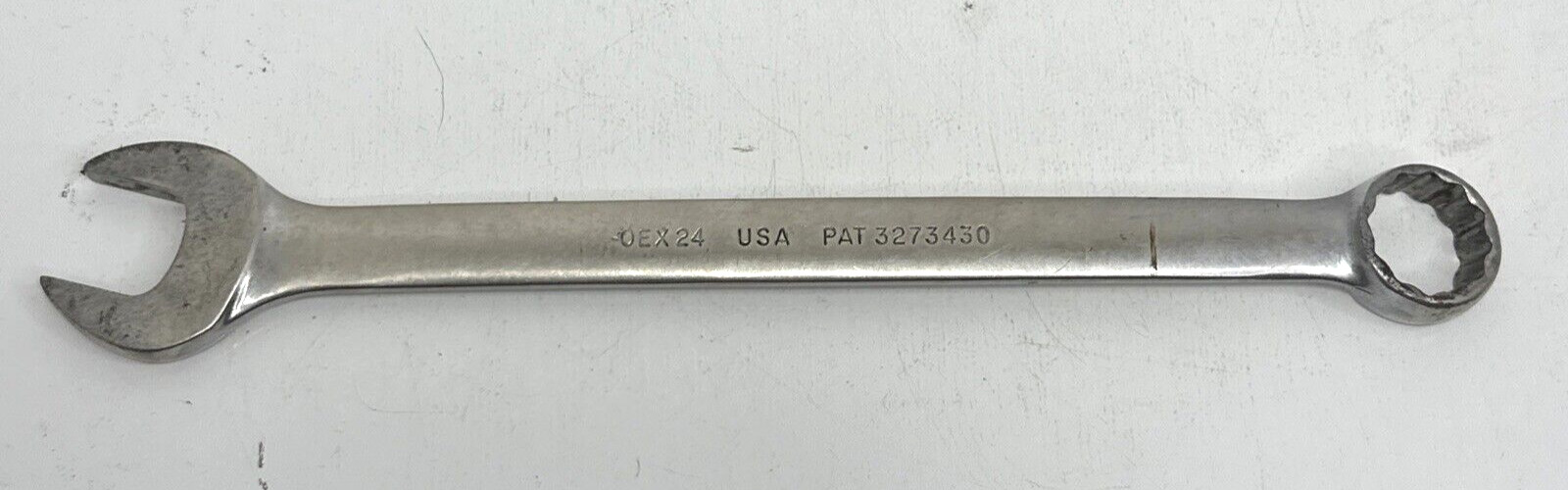 Snap-on OEX24 3/4″ 12 Point SAE Chrome Combination Wrench USA Underlined Logo
