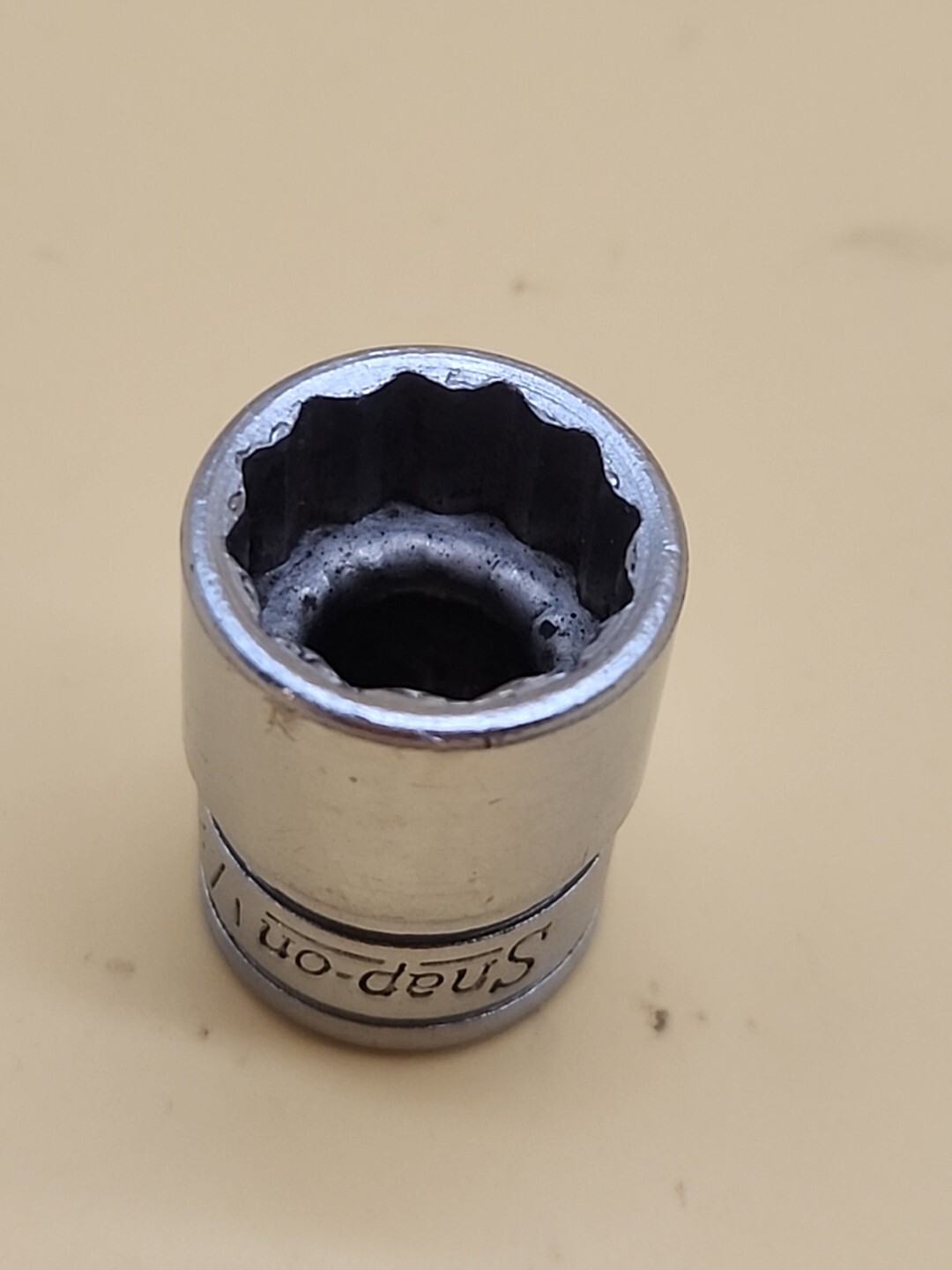 Snap-On Tools 3/8″ Drive 12pt 1/2″ SAE Shallow Chrome Socket F161 USA