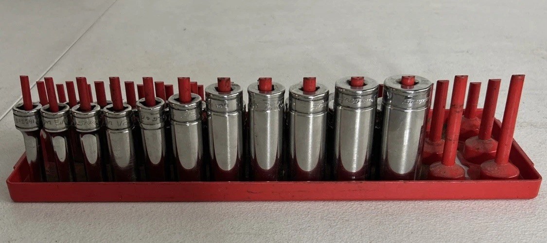 Snap-On Socket Set 7/8 Thru 1/4 sockets of three different depths ￼￼Three Sizes