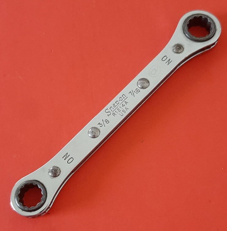 Snap-on Tools USA 3/8 x 7/16″ Double Box Ratcheting Wrench R1214A Owner Mark