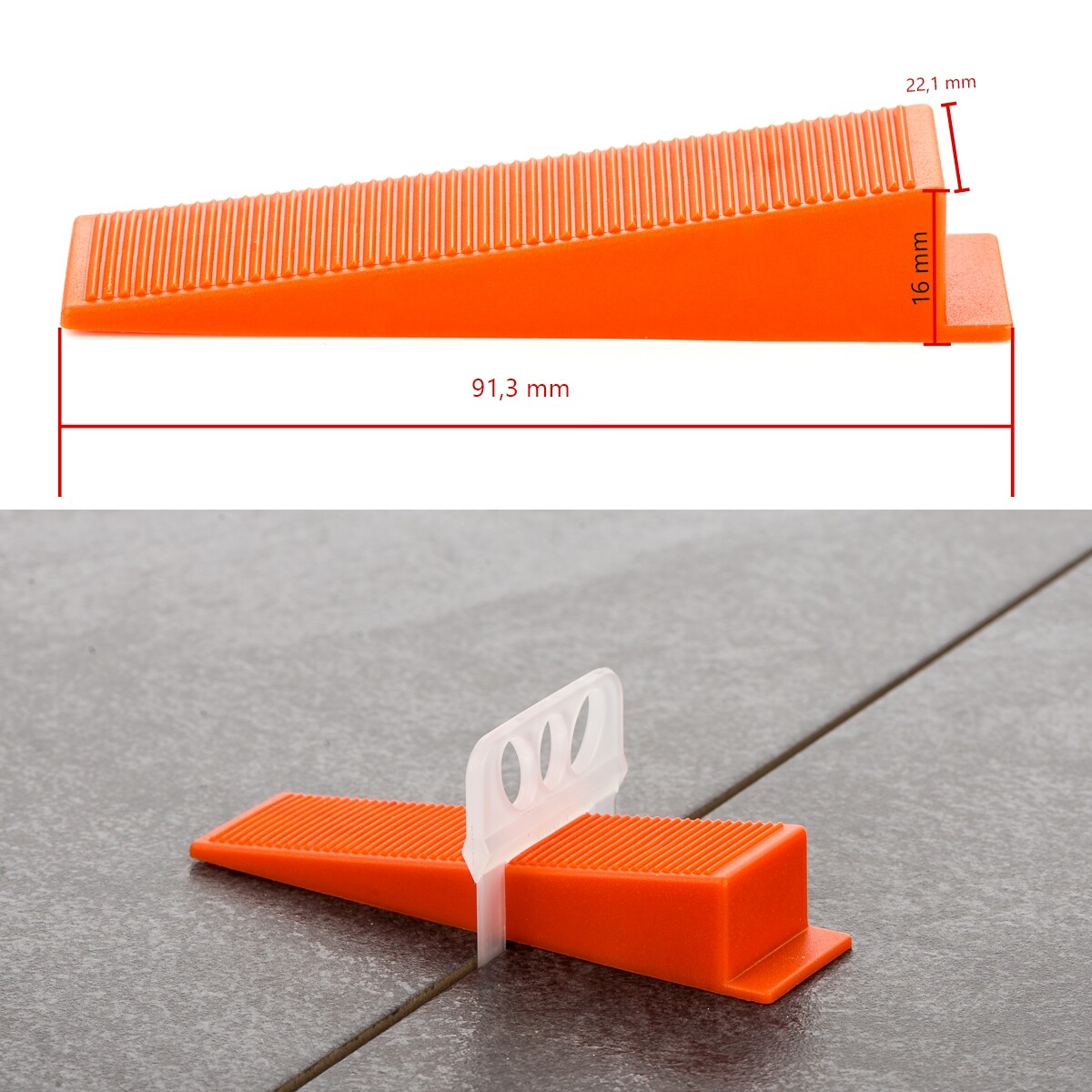 3000x Tabs 1.5mm + 600x Wedges + Pliers Set 3601-piece Leveling System Tiles