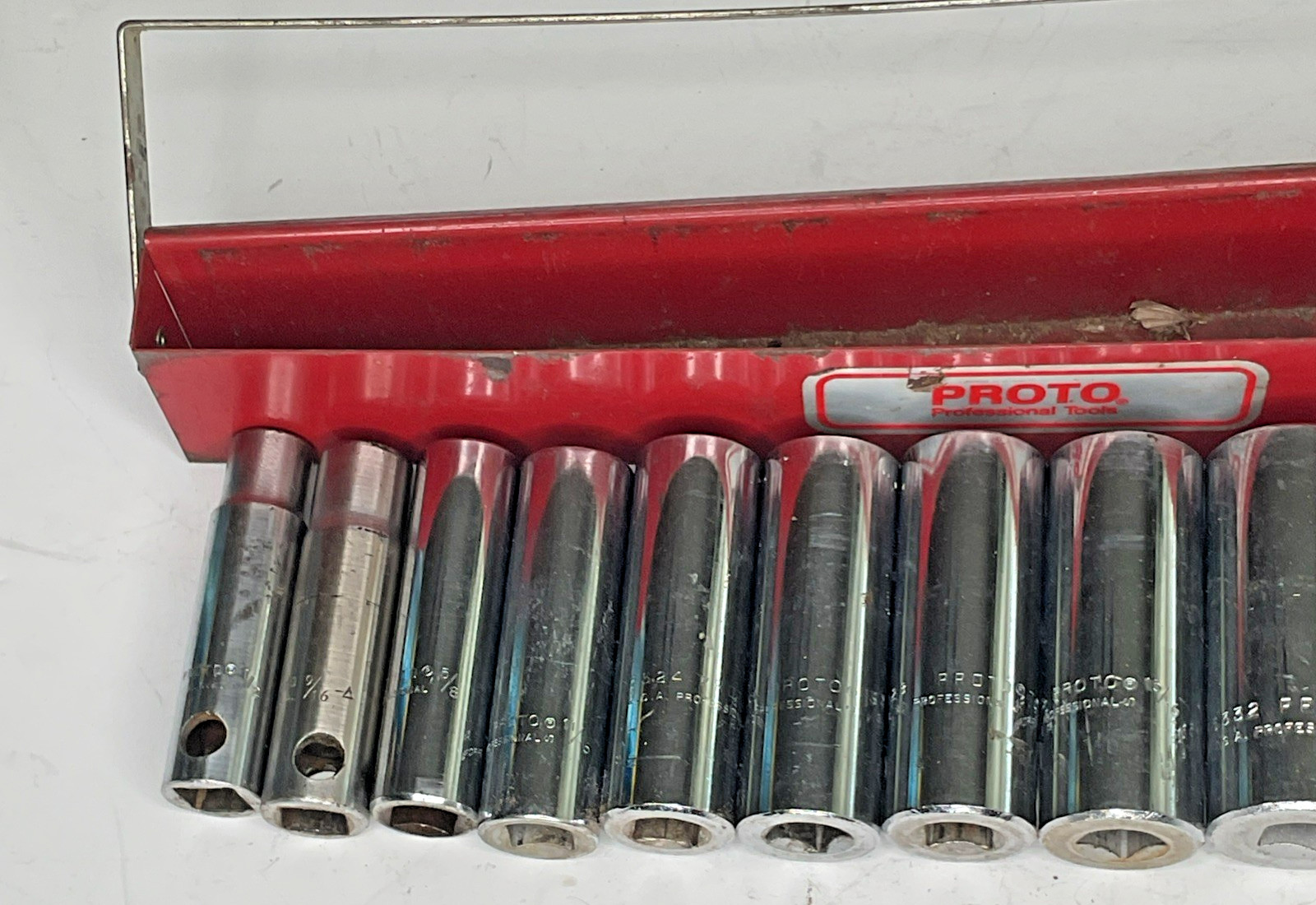 Proto 1/2” Drive Deep Socket Set 11 Pieces SAE with Tray USA