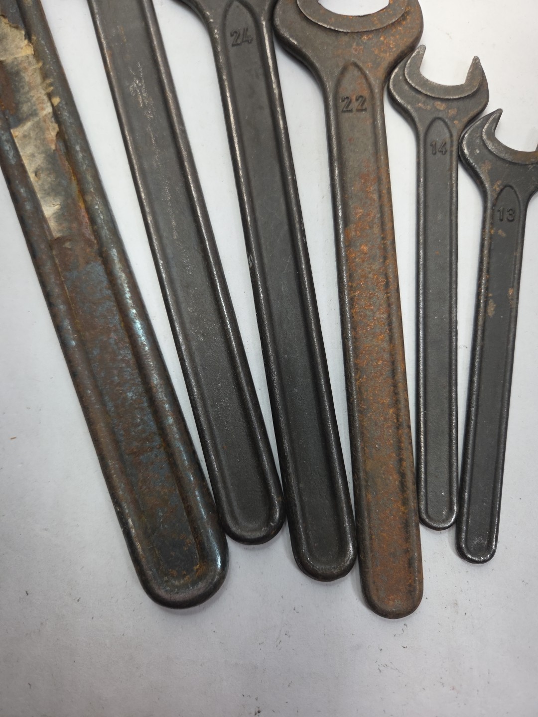 OPEN ENDED DIN894 Vintage SPANNER WRENCH Set 36,27,24,22,14,13 Used