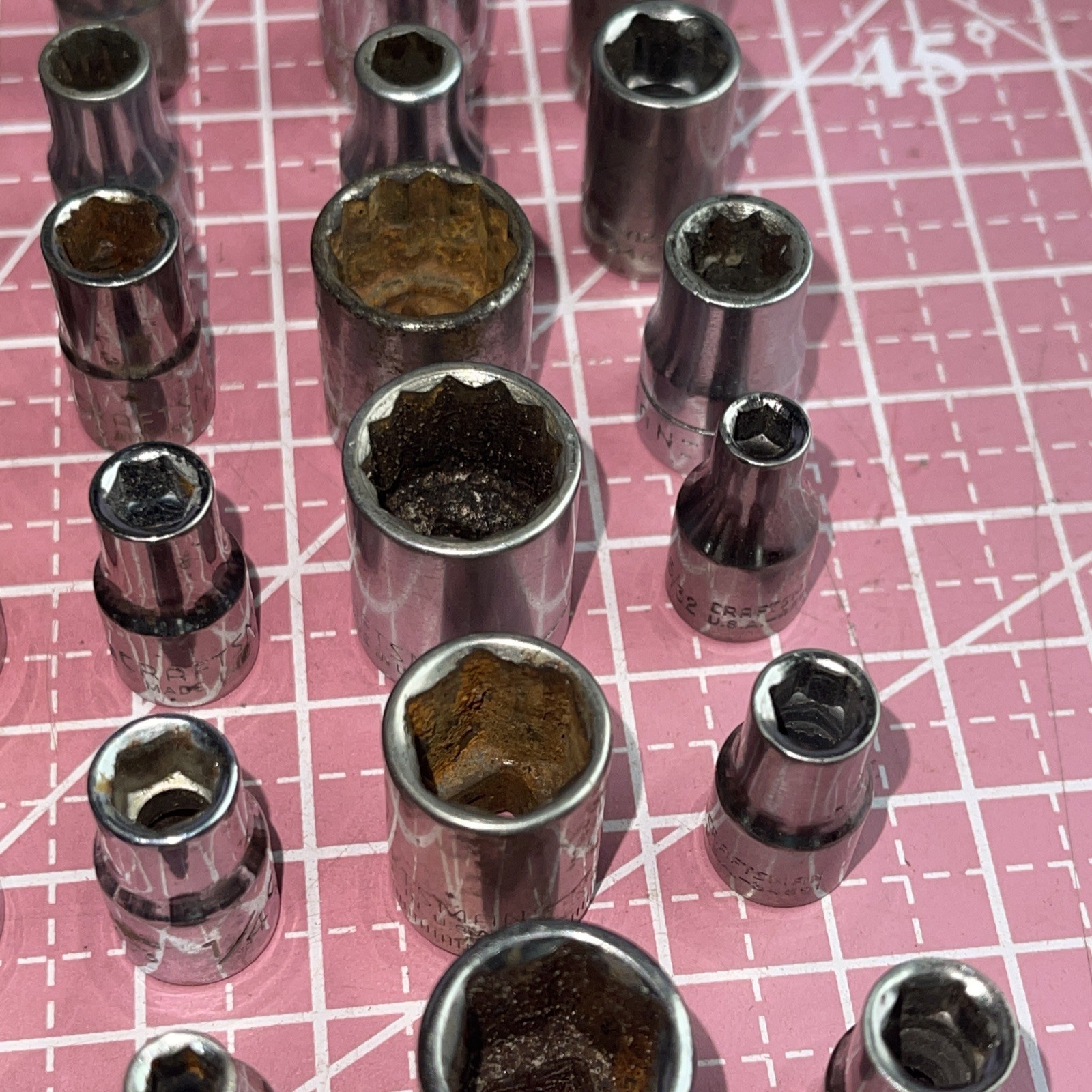 Sears Craftsman USA 150 Piece 1/4” Drive Metric SAE Socket Lot Deep 1/4 6 12 Pt
