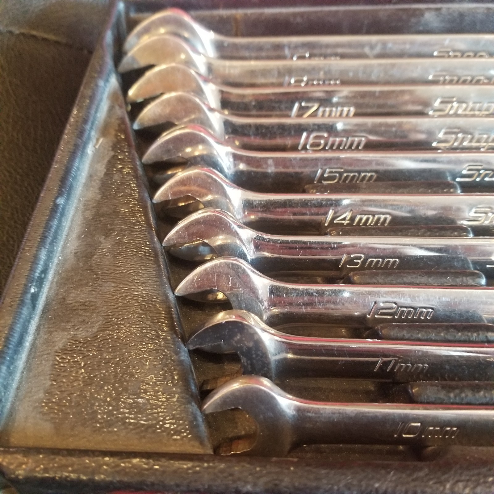 Snap On Tools USA OEXM710B 10pc Metric 10mm to 19mm Combination Wrench Set, 12PT