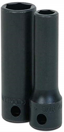 3/8″ Drive Deep Impact Socket, 6 Point, Metric, Black Industrial Finish,Williams