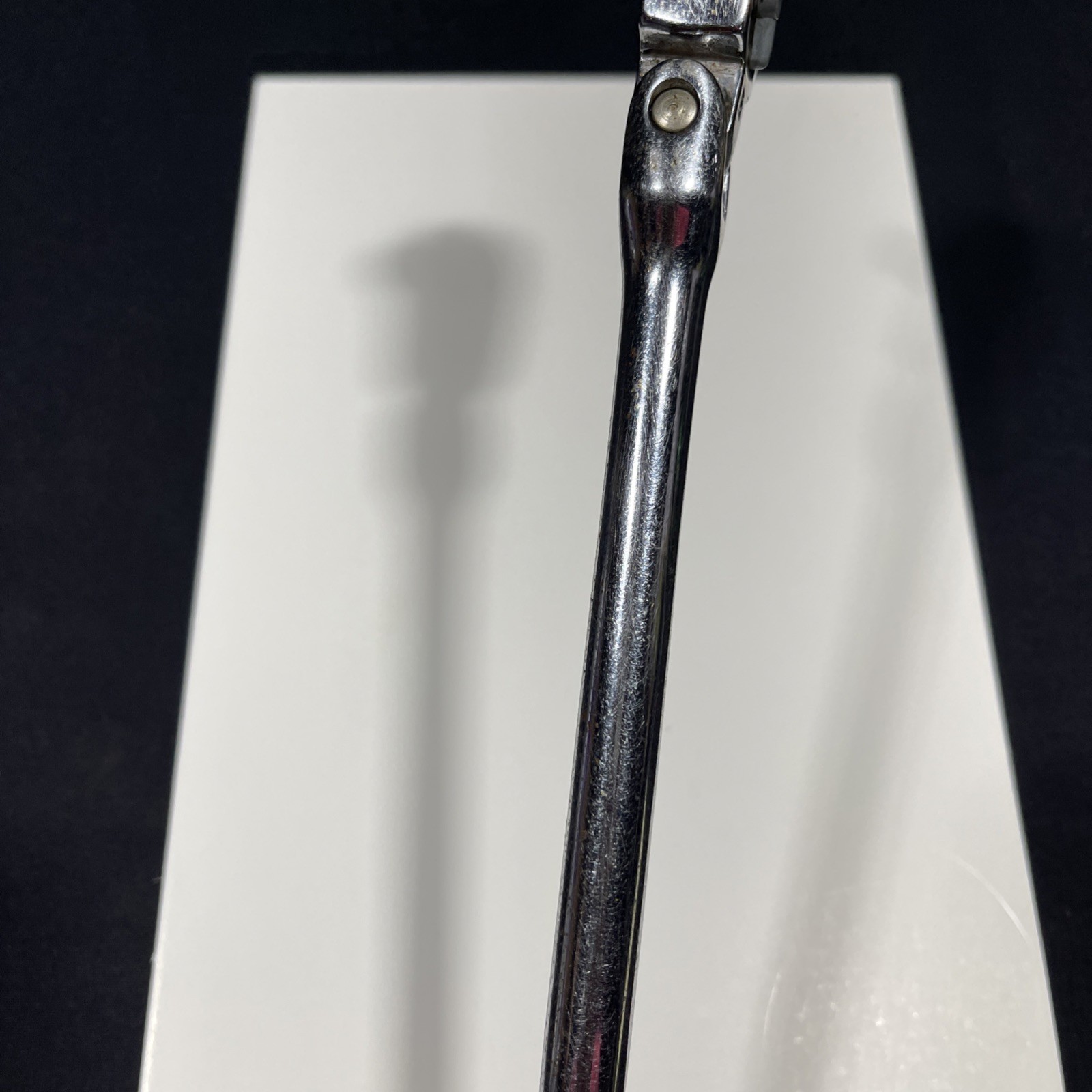 Snap/On F731 – Chrome 3/8″ DR., 11-1/4”LONG HANDLE, FLEX HEAD, RATCHET