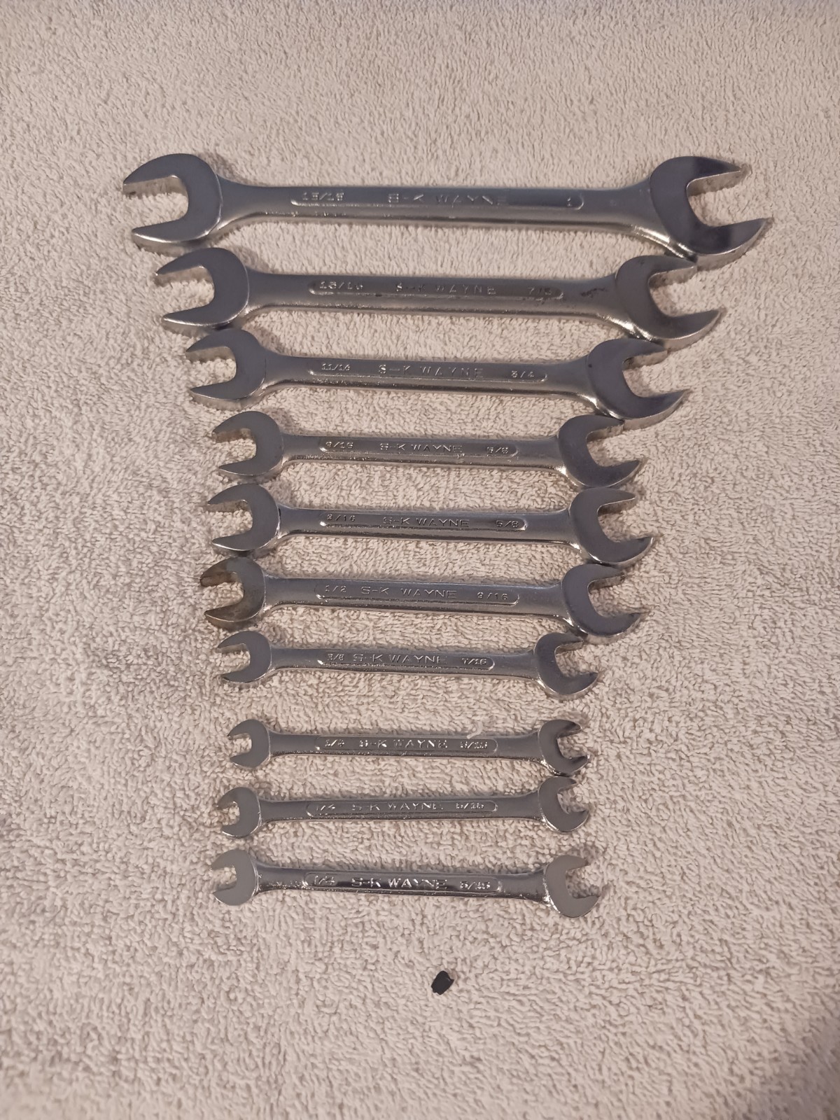 SK Wayne Tools 10pc Double Open End 1/4” – 1” SAE Wrench Set USA
