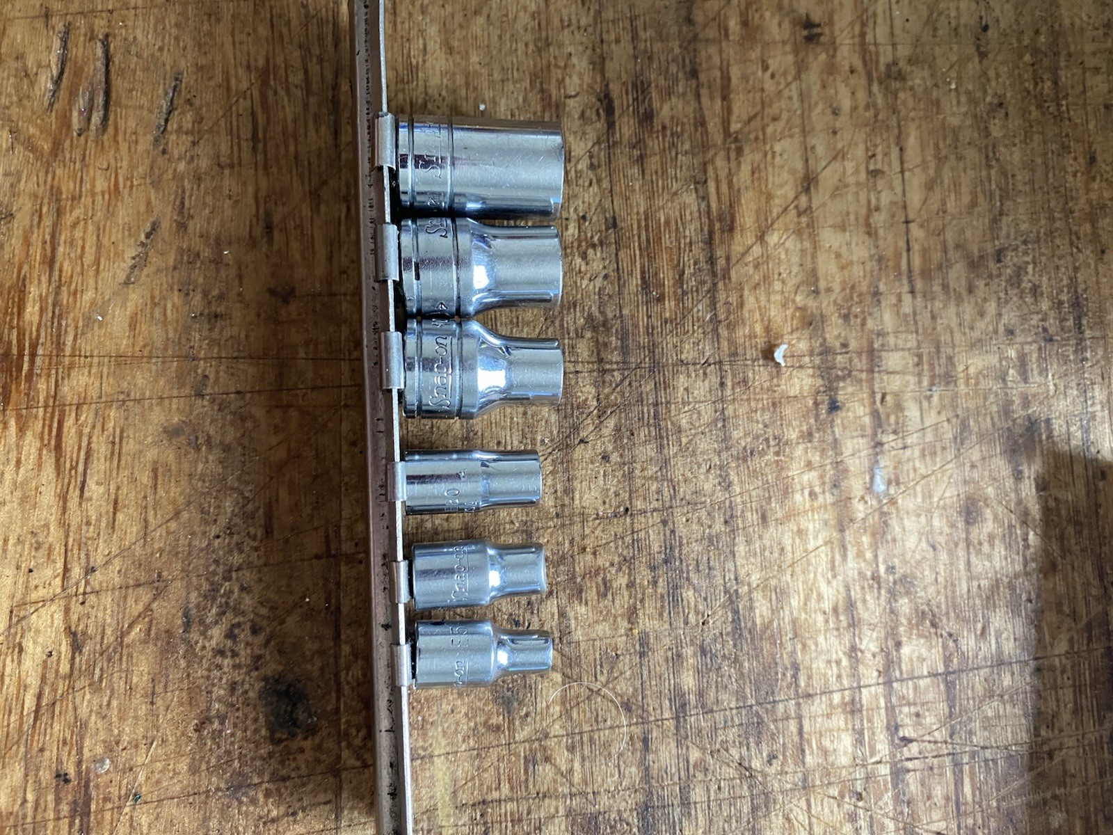 Snap On Set Of 6 Torx Drive Sockets With Organizer Rail