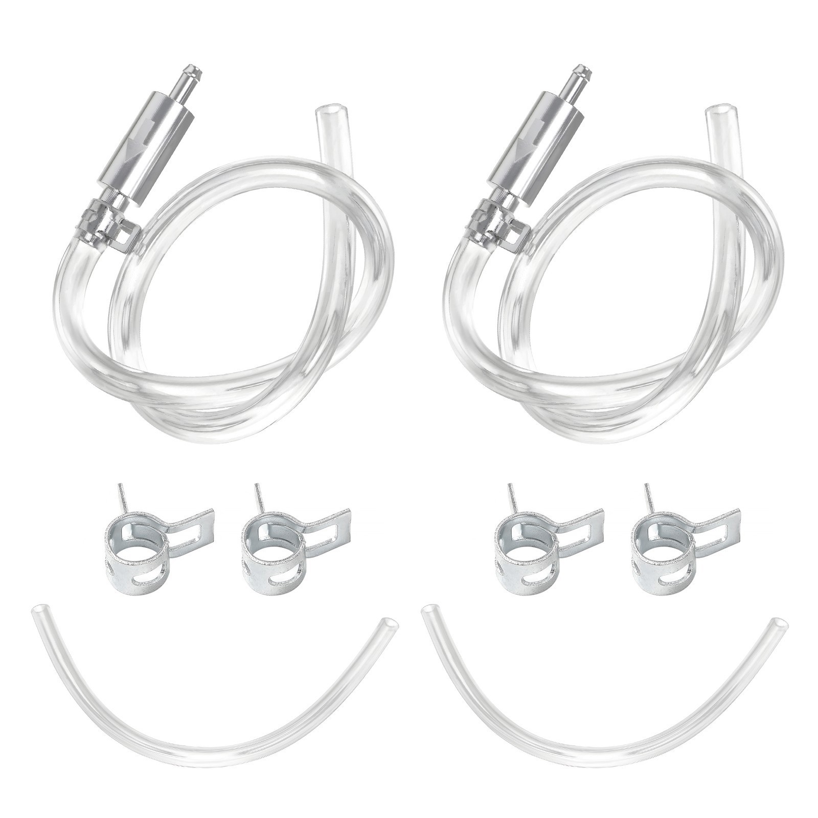 2 SET Universal One Way Brake Bleeder Kit Check Valve with Clear Hose & Clamps