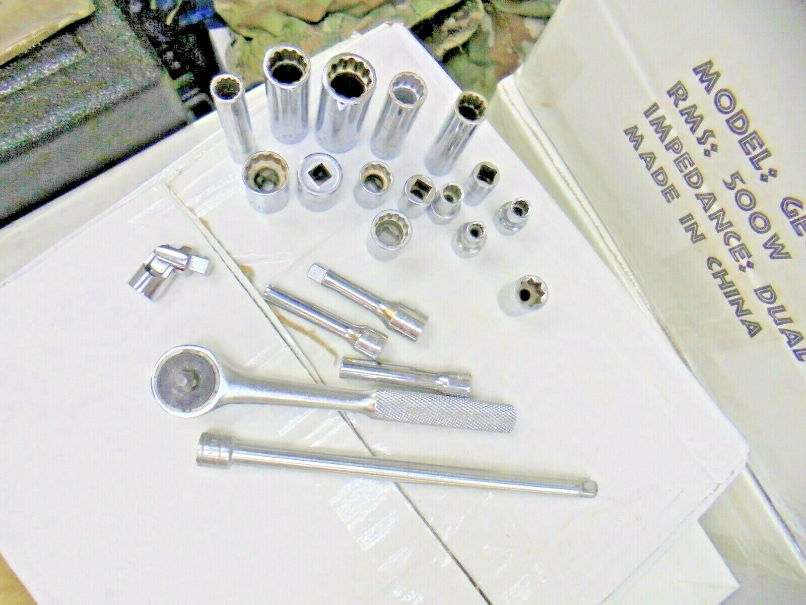 SET OF VARIOUS SOCKETS WITH A RATCHET ( 21 PC SET)