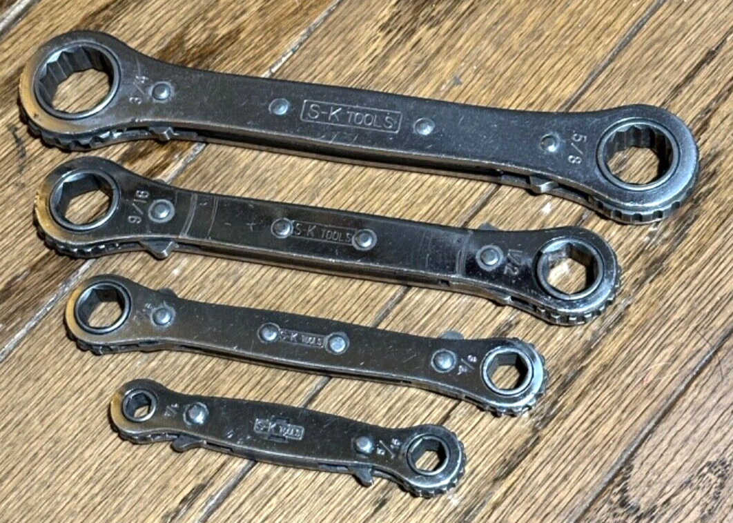 🇺🇸 SK Tools SAE 1/4″ – 3/4″ WRENCH Double Box End Ratcheting 0 Offset Set Lot