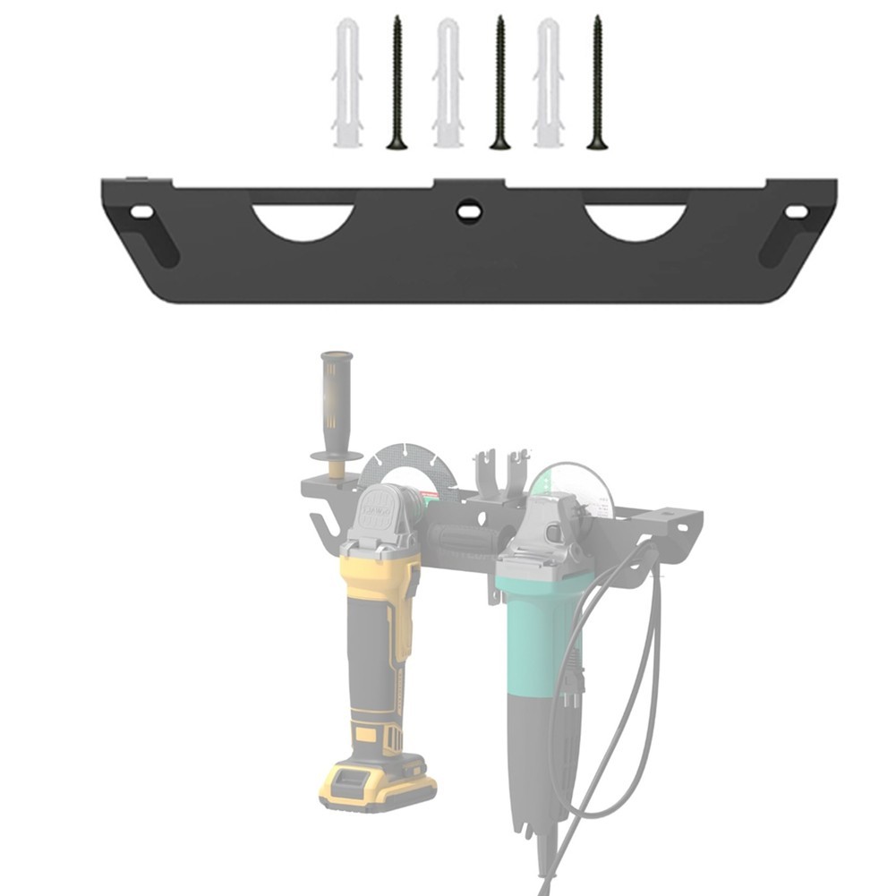 Wall Mounted 2 Slot Angle Grinder Holder Stand for Workshop Garage Tool Storage